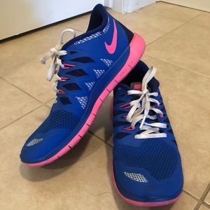 Blue and Pink Size 7 Nike Free Run 5.0